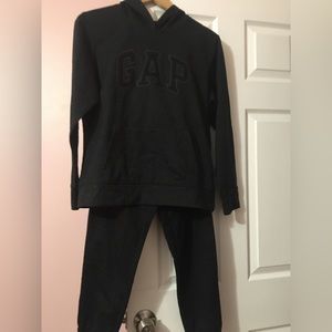 Gap black animal print jogger set.